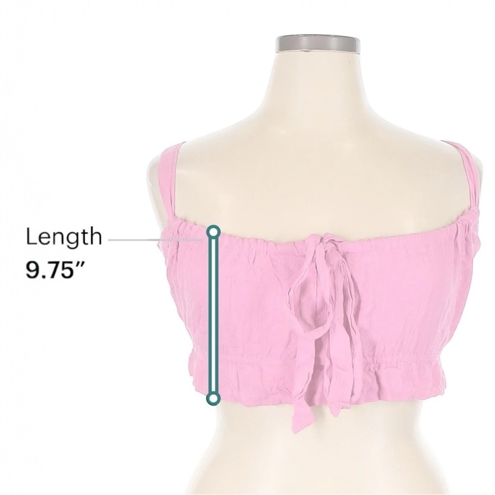 Free People Corazon Crop Top XL Pink Endless Summer Textured Adjustable Tie NWT - Picture 12 of 12